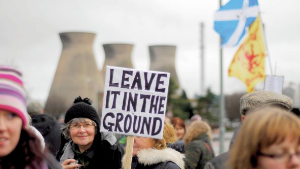 Activists protest against fracking at Grangemouth