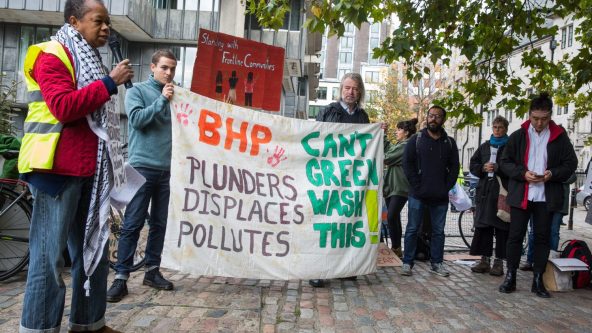 Unmasking BHP protests, London 2019