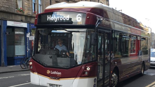 Lothian bus going to Holyrood