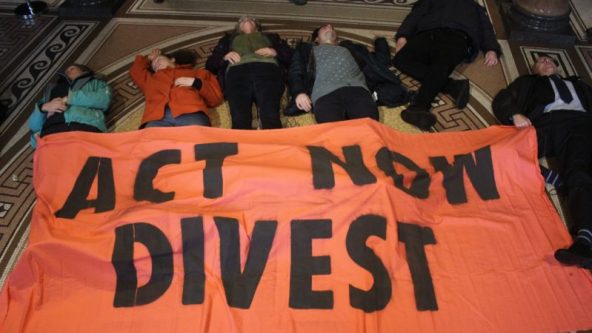 Extinction Rebellion stage a die-in at Glasgow City Chambers